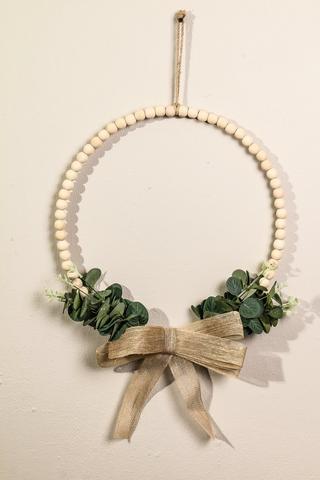 Bow Beaded Wreath, 40cm