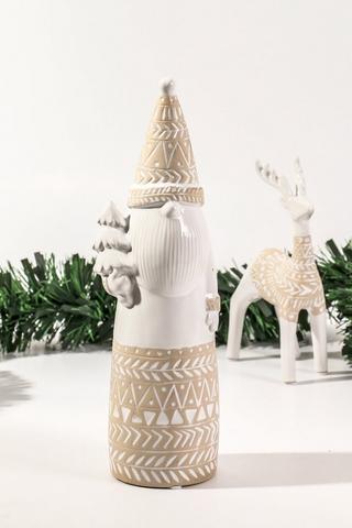 Etched Santa Gnome Statue, 28cm