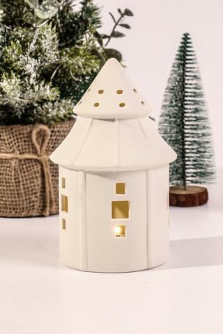 Ceramic Led Round House, 10x15cm