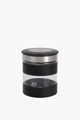 Stainless Steel And Glass Storage Jar, Small