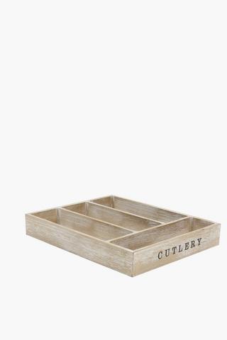 Farm Fresh Wooden Cutlery Tray