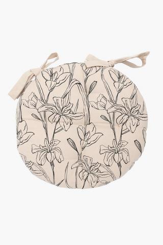 Printed Spencer Round Chair Pad, 40cm