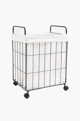 Metal Laundry Basket With Wheels, L47xw35xh65cm