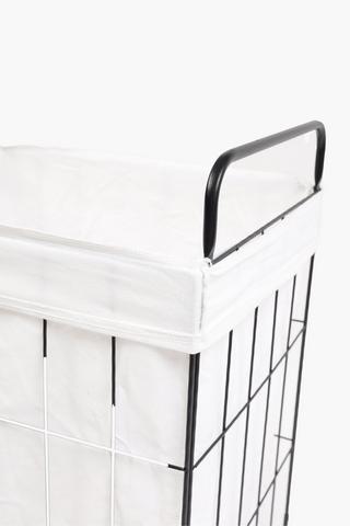 Metal Laundry Basket With Wheels, L47xw35xh65cm