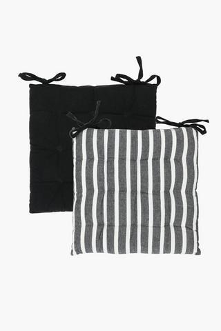 2 Pack Hampton Stripe Chair Pad, 40x40cm