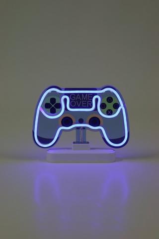 Neon Gamer Battery Operated Led Light On Stand