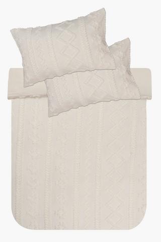 Soft Touch Tufted Geometric Duvet Cover Set