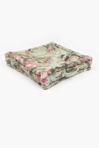 Printed Wetherby Mattress Cushion, 50x50x10cm