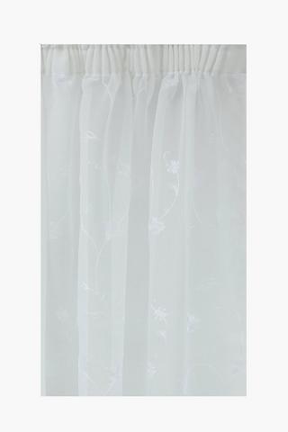 Lilly Floral Sheer Textured Taped Curtain, 218x230cm