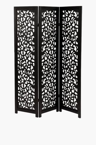 Scroll Carved 3 Panel Screen
