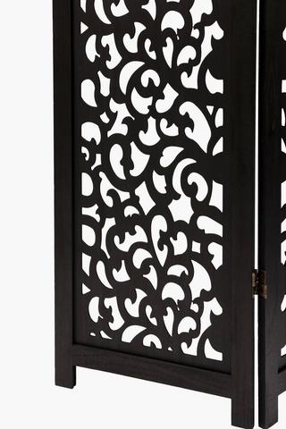 Scroll Carved 3 Panel Screen
