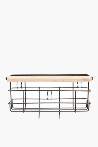 Powder Coated Wood And Metal Shower Caddy