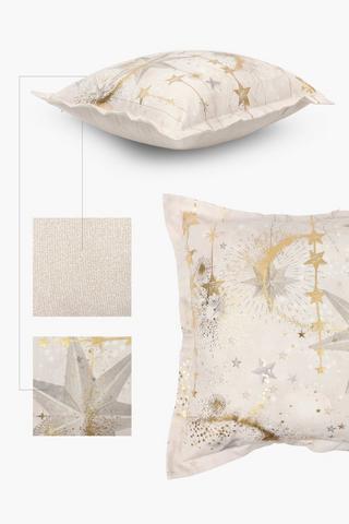 Christmas Printed Shine Scatter Cushion, 55x55cm