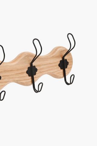Wooden Wave Multi-hook, 60x16cm