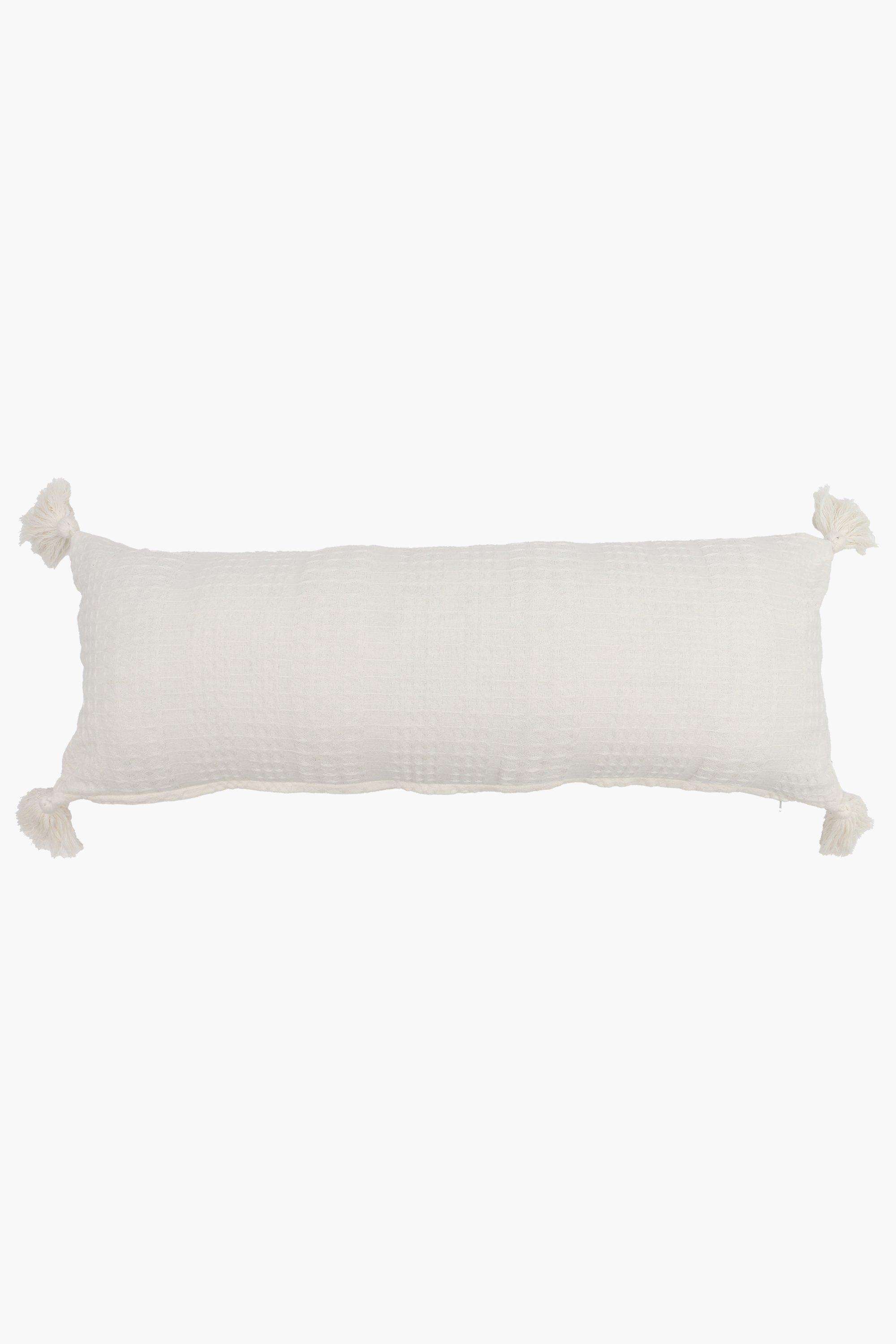 Cotton Waffle Tassel Scatter Cushion, 30x80cm