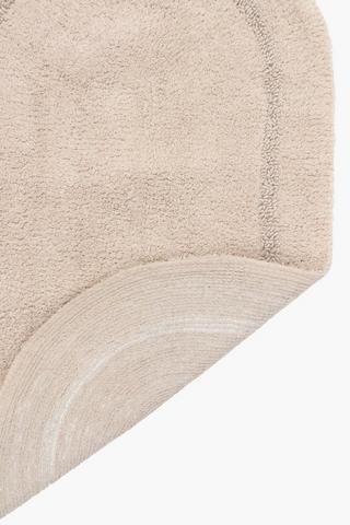 2 Piece Cotton Oval Border Bath Mat Set, 50x80cm