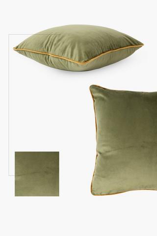 Velvet Piped Scatter Cushion, 50x50cm