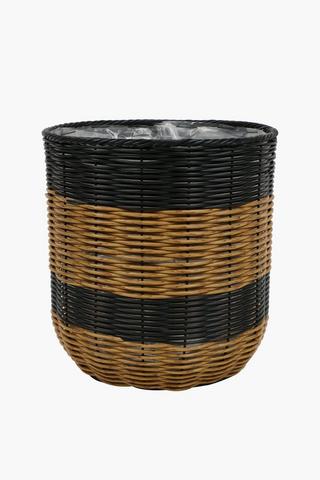 Woven Stripe Basket Planter, 36x38cm
