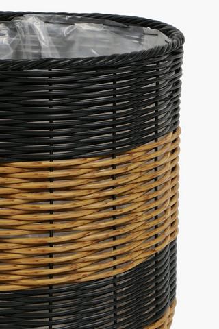 Woven Stripe Basket Planter, 36x38cm