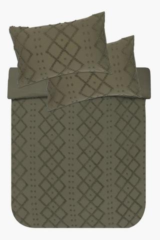 Tufted Rustic Geometric Duvet Cover Set