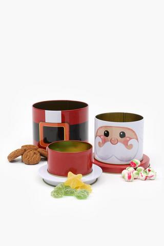 Santa 3 Tier Treat Tin