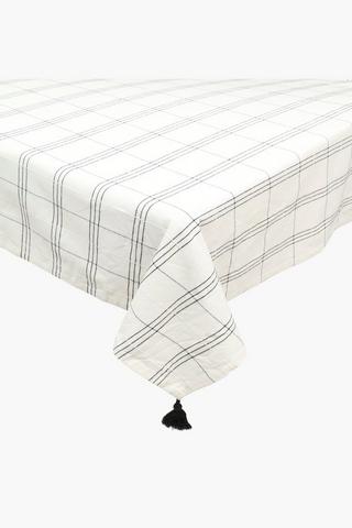 Check Cotton Tablecloth, 160x360cm