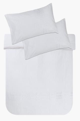Premium Cotton 132 Thread Count Embroidered Selby Duvet Cover Sett