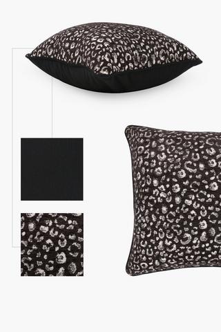 Premium Textured Jacquard Leopard Scatter Cushion Cover, 60x60cm
