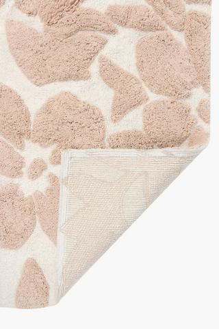 Polycotton 2 Piece Tufted Floral Shaggy Bath Mat Set, 50x80cm