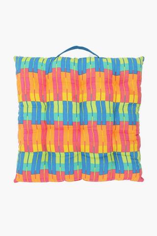 Printed Bright Stripes Chair Pad, 40x40cm