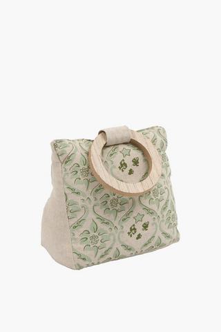 Printed Botanical Floral Doorstop With Handle