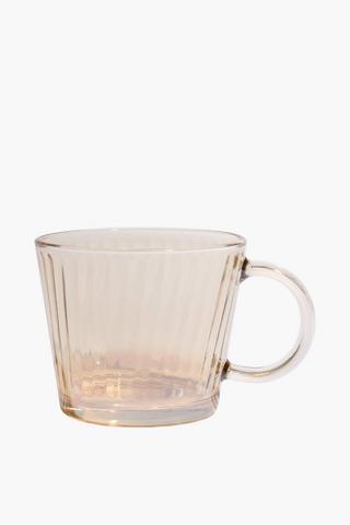 Ribbed Glass Mug, 350ml