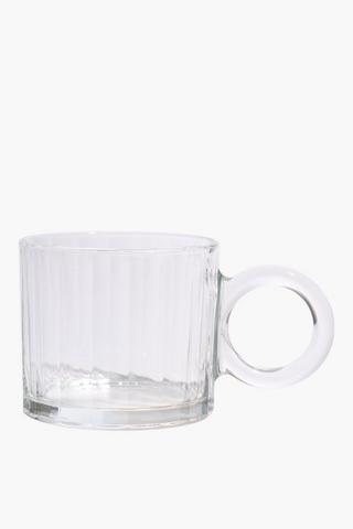 Ribbed Glass Mug, 300ml