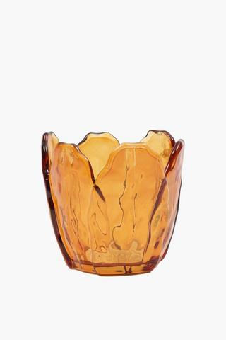 Waterlily Glass Tealight Holder, 9x10cm