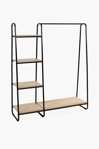 Sawyer Clothing Rail With Shelf
