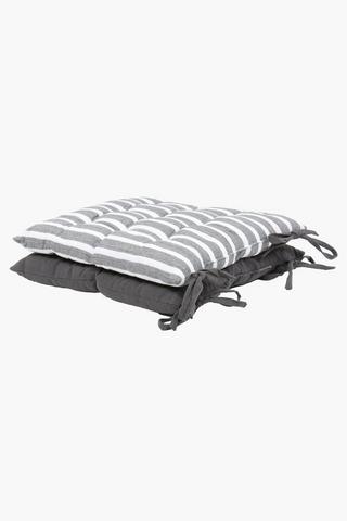 2 Pack Hampton Stripe Chair Pad, 40x40cm