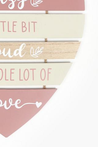 Crazy Fam Slatted Heart Sign, 36x54cm