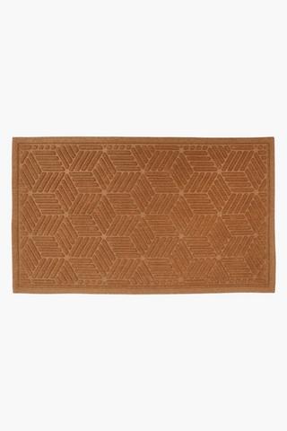 Coir Geometric Ridge Door Mat, 45x75cm