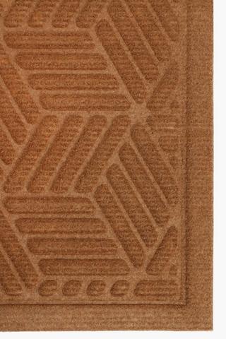 Coir Geometric Ridge Door Mat, 45x75cm