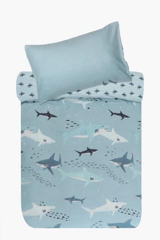 Soft Touch Terel Sharks Reversible Duvet Cover Set