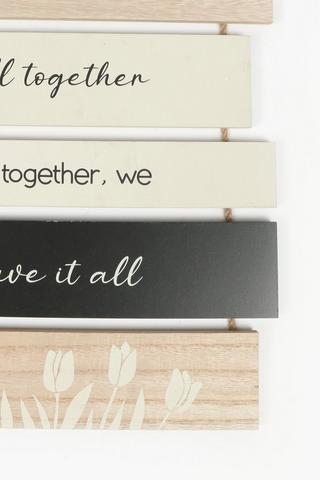All Together Slatted Sign, 41x30cm