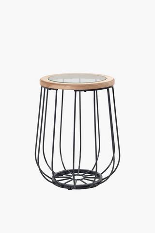 Wire Drum Side Table