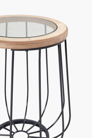 Wire Drum Side Table