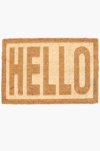 Coir Script Hello Door Mat, 40x60cm