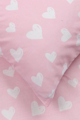 Polycotton Printed Heart Pillowcase