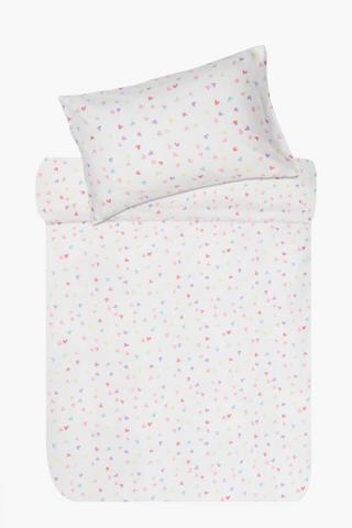 Soft Touch Rainbow Hearts Reversible Duvet Cover Set