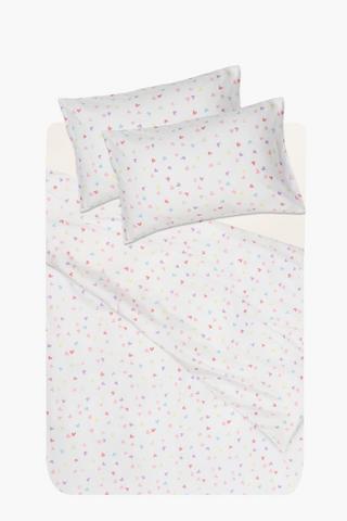 Soft Touch Rainbow Hearts Reversible Duvet Cover Set