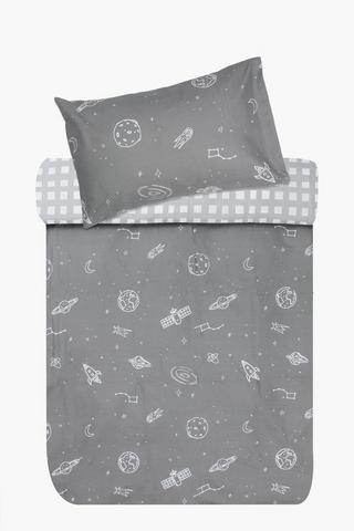 Polycotton Morven Space Reversible Duvet Cover Set