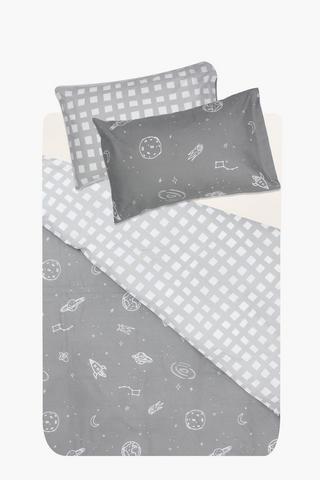 Polycotton Morven Space Reversible Duvet Cover Set