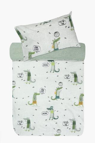 132 Thread Count Polycotton Rodney Croc Reversible Duvet Cover Set